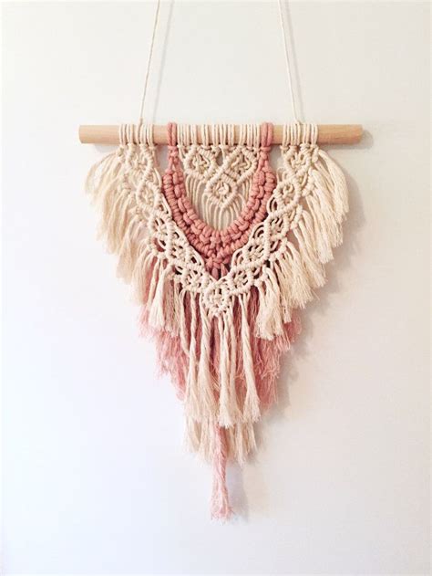 macrame wall hanging pink|diy macrame layered wall hanging.